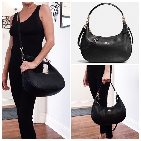 Coach Handbags - Coach Harley Black Pebble Leather East West Bag